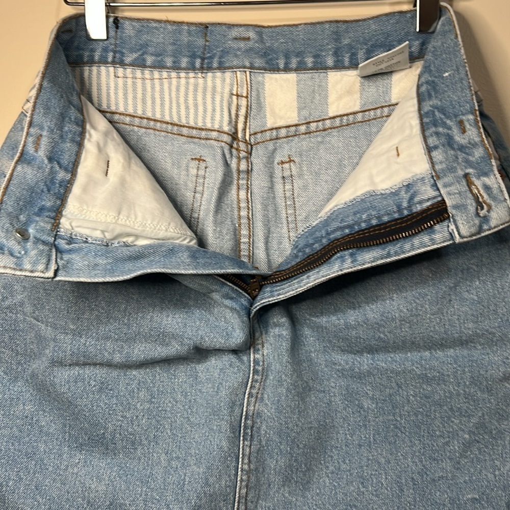 Vintage 90s Steel Jeans Women’s Juniors Denim Striped Mini Skirt - Picture 8 of 9